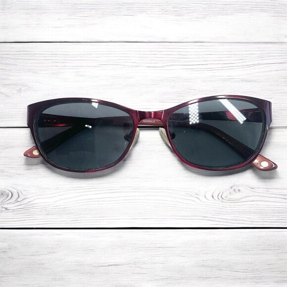 Bulova Alameda Sunglasses Frames Marsala Red Smoky Lenses Protective Case Cloth - Picture 4 of 12